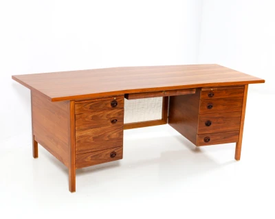 Mid-Century Modern Walnut Executive Desk by Edward Wormley for Dunbar, 1950s
